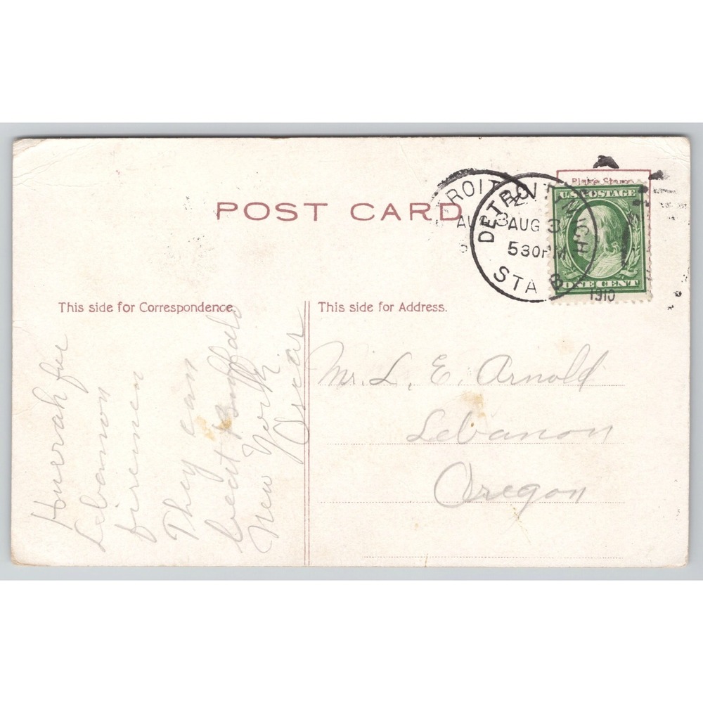 Vintage Buffalo NY Firefighters Night Scene Postcard c.1910 Fire Boat - Picture 2 of 2